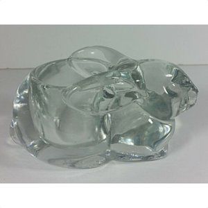 Indiana Glass Bunny Candle Holder 5" Clear Vintage